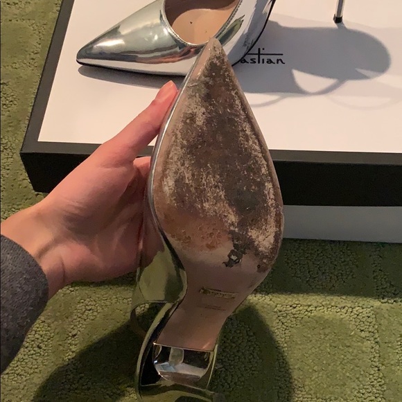 Sebastian silver sling back pumps - Picture 3 of 6